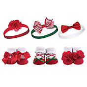 Hudson Baby&reg; Size 0-9M 6-Piece Christmas Holly Sock and Headband Set in Red
