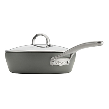 Anolon&reg; Allure Nonstick 3 qt. Hard-Anodized Covered Saute Pan in Dark Grey. View a larger version of this product image.