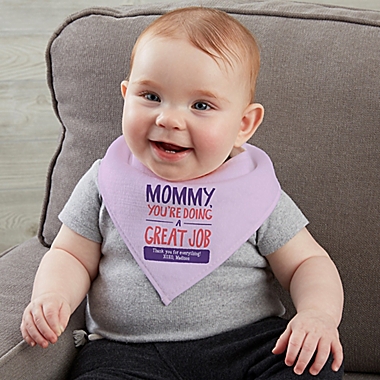 Mommy, You&#39;re Doing A Great Job Personalized Bandana Bibs (Set of 2). View a larger version of this product image.