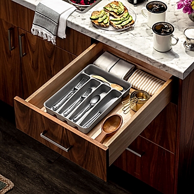 madesmart&reg; Basic Mini Flatware Organizer in Grey. View a larger version of this product image.