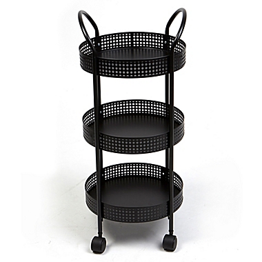 Mind Reader 3-Tier Metal Multi-Purpose Utility Cart in Black. View a larger version of this product image.