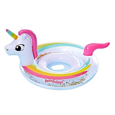 SwimSchool&reg; Unicorn Glitter Dual Chamber BabyBoat&reg; Float. View a larger version of this product image.