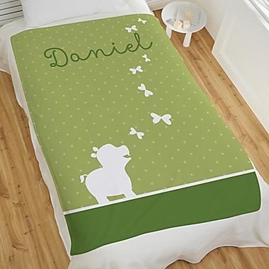 Baby Zoo Animals Personalized 60-Inch x 80-Inch Fleece Blanket. View a larger version of this product image.