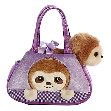 Aurora World&reg; Fancy Pals Peek-a-Boo Sloth 2-Piece Plush Toy Set in Purple/Brown. View a larger version of this product image.