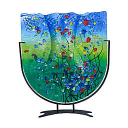 Jasmine Art Glass Spring Breeze Large Fused Glass U Vase