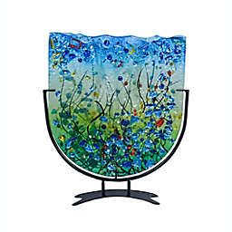 Jasmine Art Glass Spring Breeze Medium Fused Glass U Vase