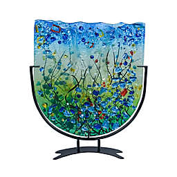 Jasmine Art Glass Spring Breeze Small Fused Glass U Vase