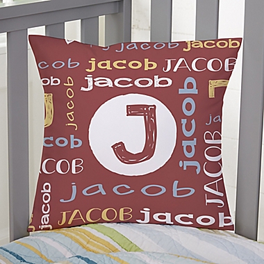 Youthful Name For Him Personalized 14-Inch Square Throw Pillow. View a larger version of this product image.