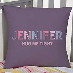 Girl's Colorful Name Personalized 18-Inch Square Throw Pillow