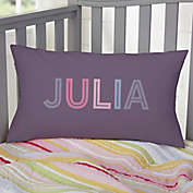 Girl&#39;s Colorful Name Personalized 12-Inch x 22-Inch Lumbar Throw Pillow