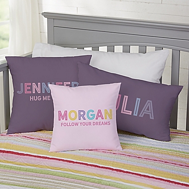 Girl&#39;s Colorful Name Personalized 12-Inch x 22-Inch Lumbar Throw Pillow. View a larger version of this product image.