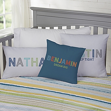 Colorful Name For Him Personalized 12-Inch x 22-Inch Lumbar Throw Pillow. View a larger version of this product image.