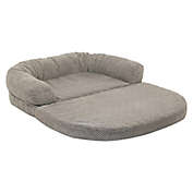 Precious Tails 36-Inch Chenille Round Sofa Fold Out Orthopedic Pet Bed