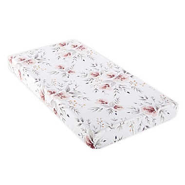 Levtex Baby&reg; Adeline Changing Pad Cover in Pink/White. View a larger version of this product image.