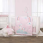 Alternate image 1 for Little Love by NoJo&reg; Rainbow &amp; Unicorn Whimsy Fitted Crib Sheet in Pink