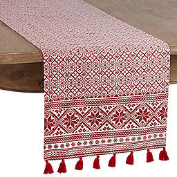 Saro Lifestyle 72-Inch Noel Christmas Table Runner in Red