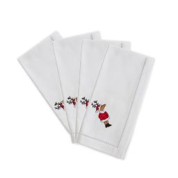 Saro Lifestyle Broderie Rendeer Napkins in White (Set of 6)