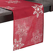 Saro Lifestyle Snow Crystal 108-Inch Table Runner in Red