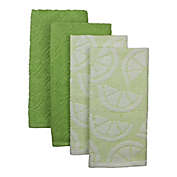 Freshee&trade; 4-Piece Sculpted Kitchen Towel Set in Green