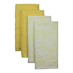 Freshee™ 4-Piece Sculpted Kitchen Towel Set in Yellow