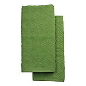 Freshee&trade; Solid Kitchen Towels in Green (Set of 2)