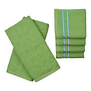 Freshee&trade;  6-Piece Solid/Stripe Kitchen Towel Set in Green