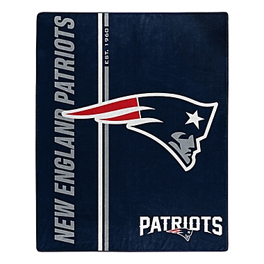 NFL New England Patriots Royal Plush Raschel Throw. View a larger version of this product image.