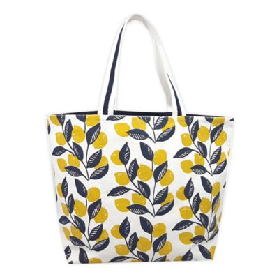 yellow canvas tote bag