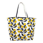 One Kings Lane Open House&trade; Lemon-Printed Canvas Tote Bag in Yellow/Blue