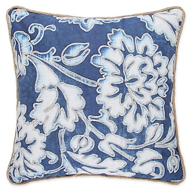 Wamsutta&reg; Indigo Garden Square Throw Pillow in Blue. View a larger version of this product image.