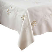 Saro Lifestyle Snowflake 70-Inch x 104-Inch Oblong Tablecloth in Ivory
