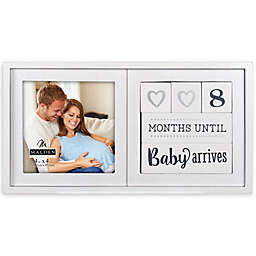 Malden® Baby Countdown Sonogram Photo Box in Distressed White