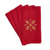Saro Lifestyle Snowflake Napkins (Set of 4)