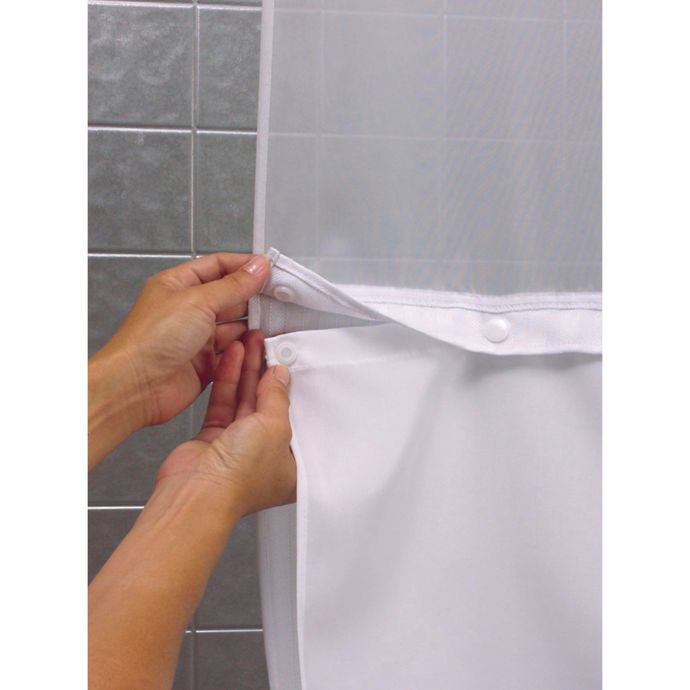 Hookless® It's a Snap™ Fabric Shower Curtain Liner in White Bed Bath and Beyond Canada