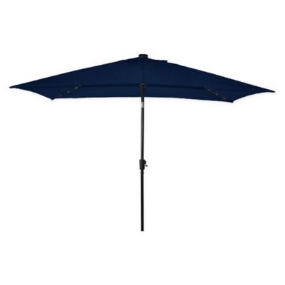 Destination Summerdestination Summer 11 Foot Rectangular Aluminum Solar Patio Umbrella In Navy Dailymail