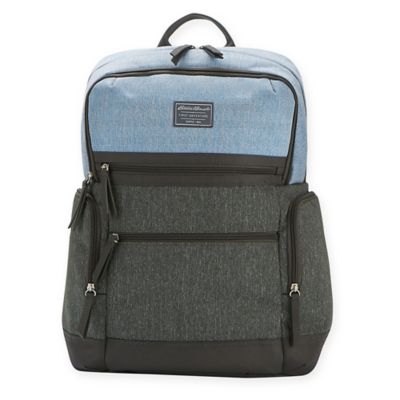 blue and gray backpack