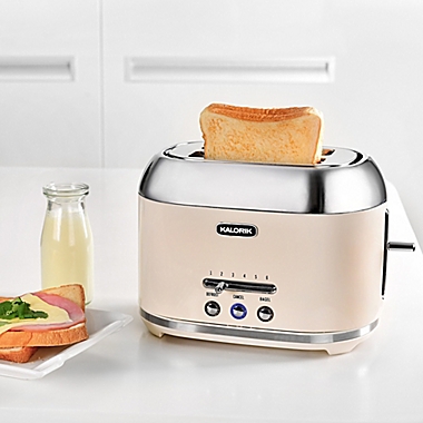 Kalorik Retro 2-Slice Toaster in Cream. View a larger version of this product image.