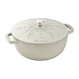 Staub® 3.75 qt. Enameled Cast Iron French Oven with Snowflake Lid in White Truffle