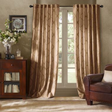 Bombay&trade; Garrison 95-Inch Rod Pocket/Back Tab Window Curtain Panel in Gold. View a larger version of this product image.