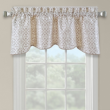 Darrow Embroidered Arch Scallop Valance in Ivory. View a larger version of this product image.