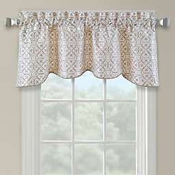 Darrow Embroidered Arch Scallop Valance in Ivory