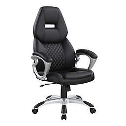 Wren High-Back Ergonomic Faux Leather Office Chair in Black