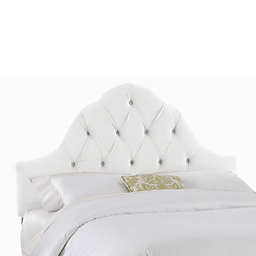 Skyline Furniture King Arch Tufted Headboard in Velvet White