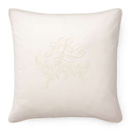Lauren Ralph Lauren Claudia Embroidered Logo 20-Inch Square Throw Pillow in Cream