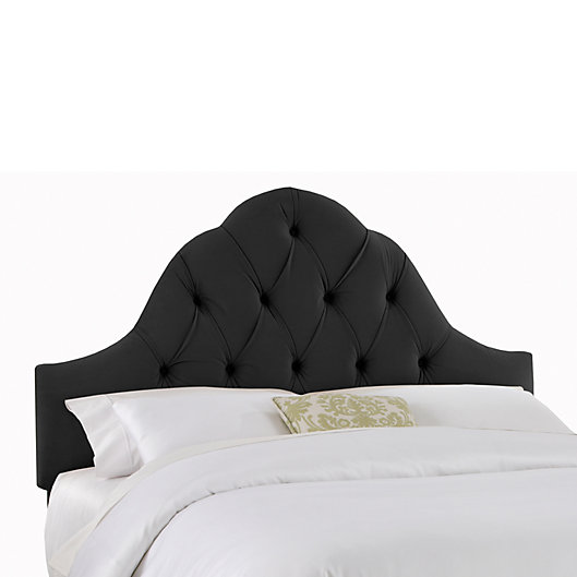Alternate image 1 for Skyline Furniture King Arch Tufted Headboard in Velvet Black