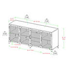 Alternate image 3 for Forest Gate&trade; Willow 60-Inch TV Console with Metal Mesh Doors in Dark Walnut