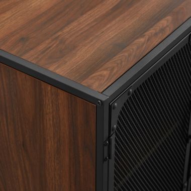 Forest Gate&trade; Willow 60-Inch TV Console with Metal Mesh Doors in Dark Walnut. View a larger version of this product image.