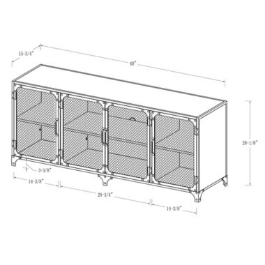 Forest Gate&trade; Willow 60-Inch TV Console with Metal Mesh Doors in Dark Walnut. View a larger version of this product image.