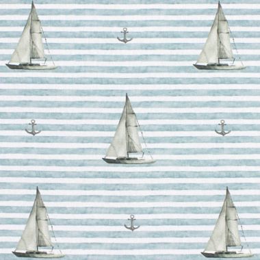 Colordrift Sailors Stride Valance in Aqua. View a larger version of this product image.