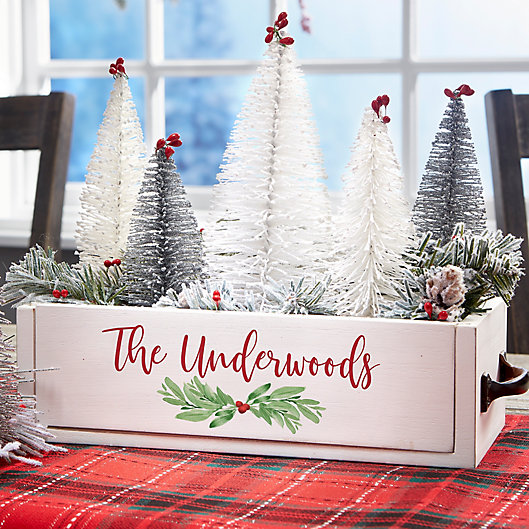 Alternate image 1 for Family Personalized Christmas Wood Centerpiece Box